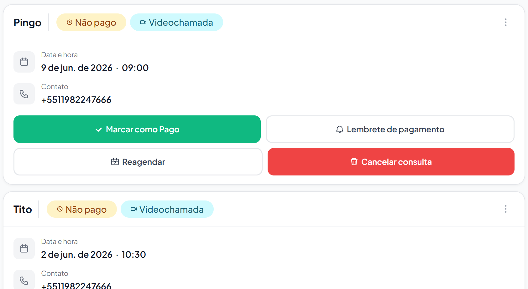 Tela de consultas do Citami